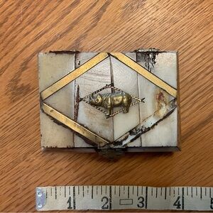 Artistic Rhino Inlay Box